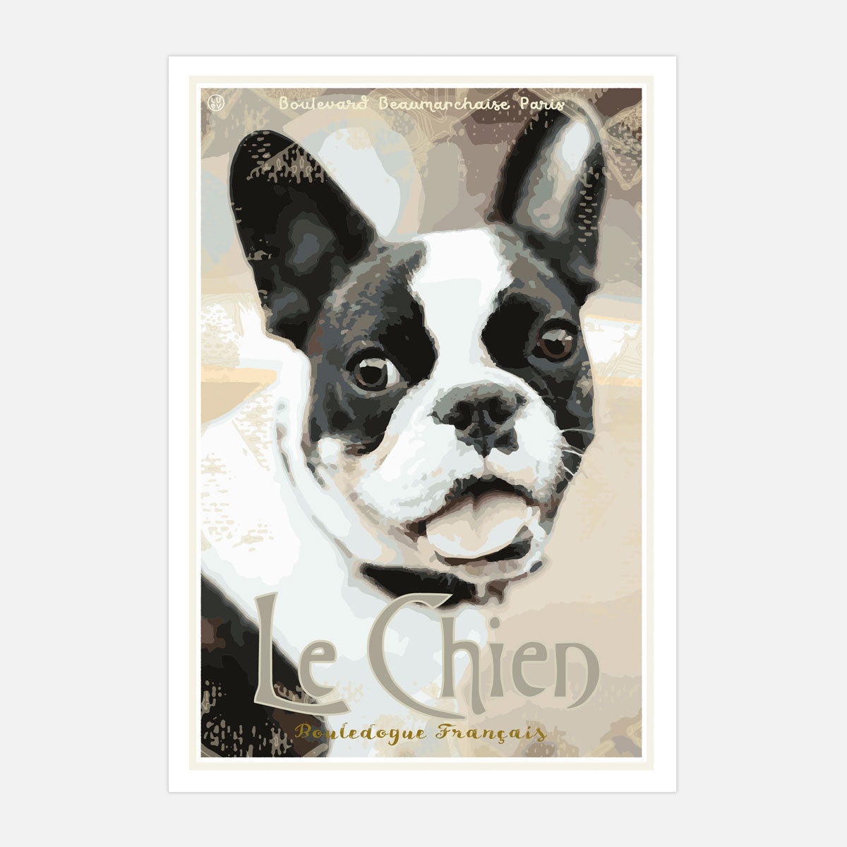 Le Chien french bulldog travel print by places we luv
