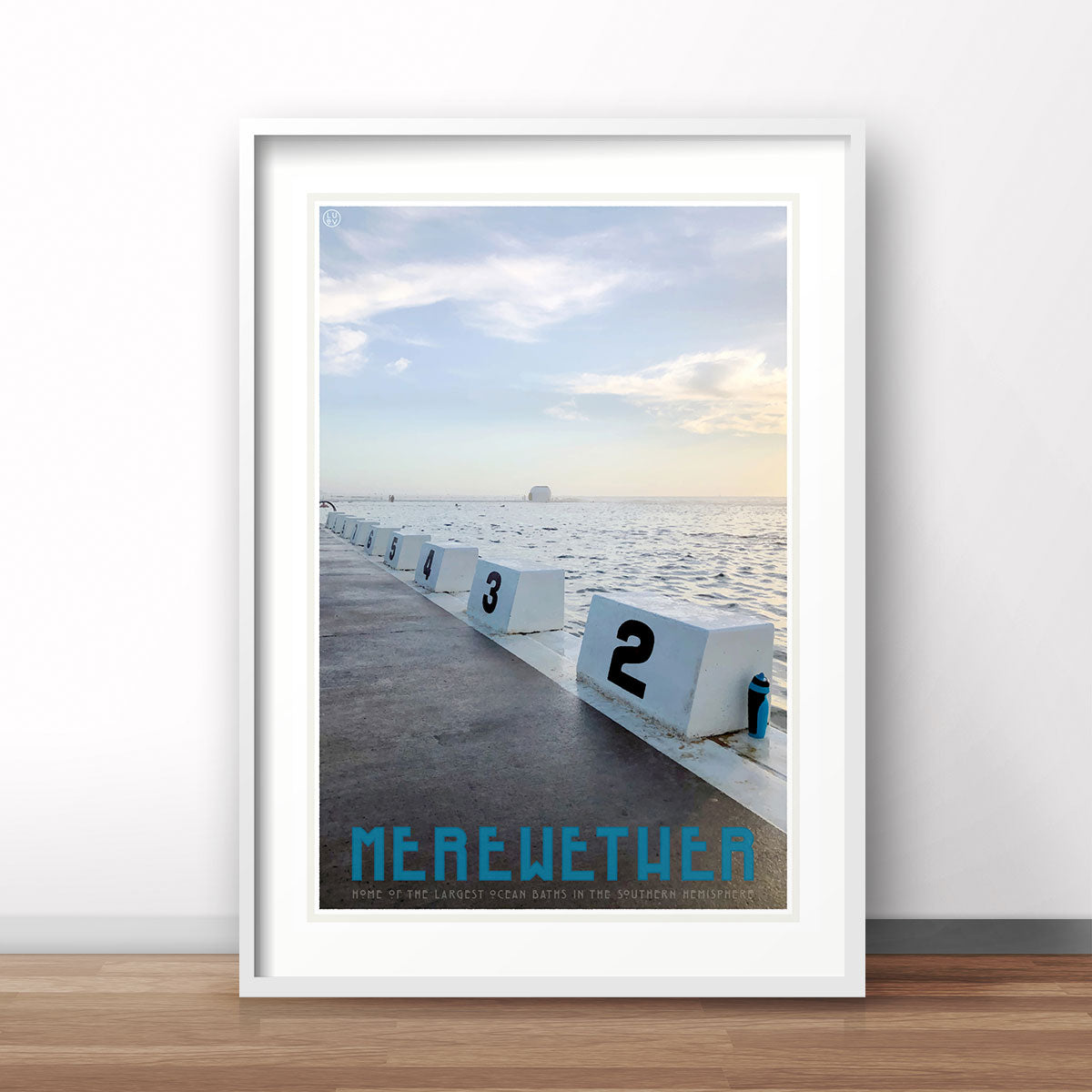 Merewether Pool print vintage travel poster by places we luv
