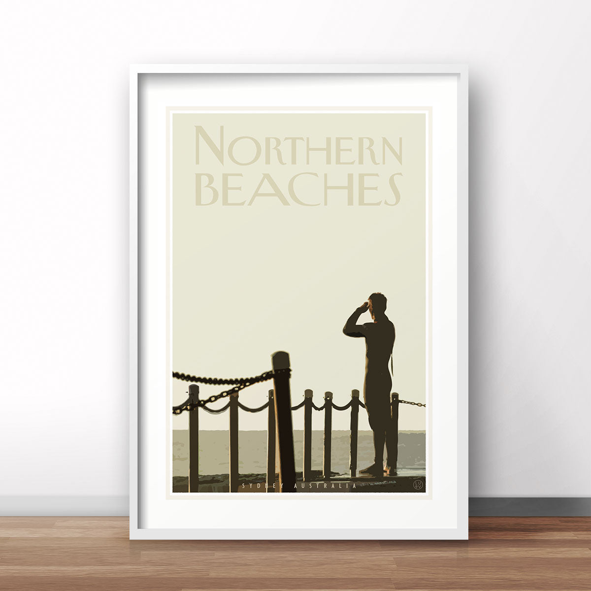 Northern Beaches Sydney vintage style framed travel print by placesweluv