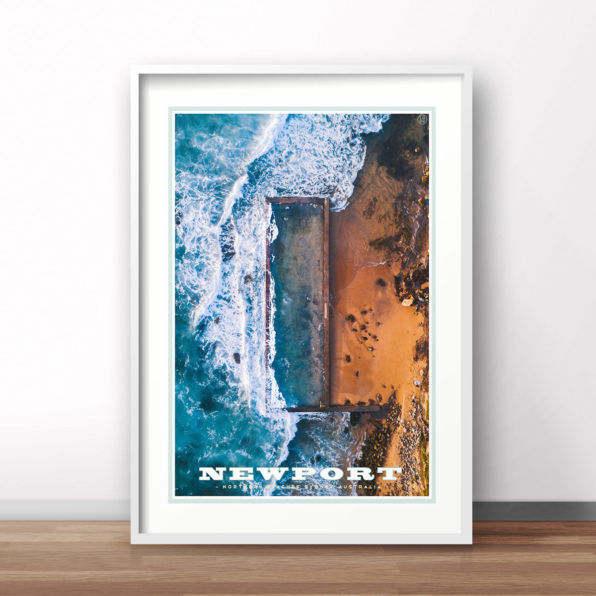 Newport Pool vintage travel style print by places we luv