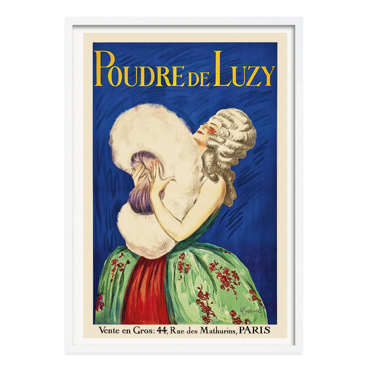 Poudre de Luzy paris vintage retro poster print in white frame from Places We Luv