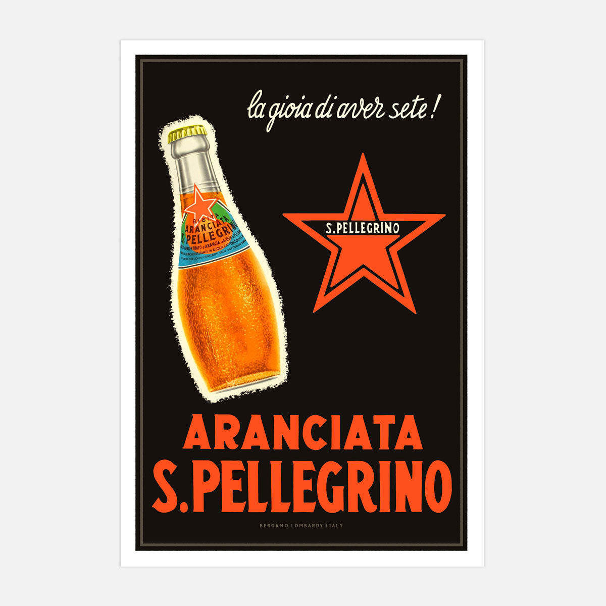 Aranciata S. Pellegrino Italy vintage retro print from Places We Luv
