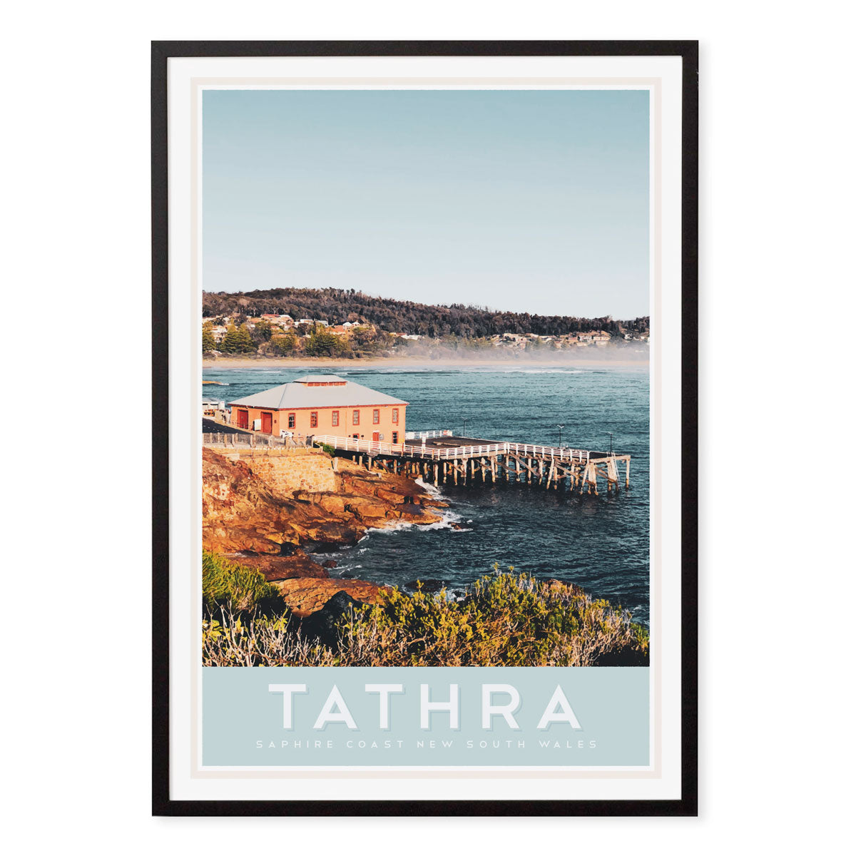 Framed Tathra NSW vintage retro travel poster by Places we Luv