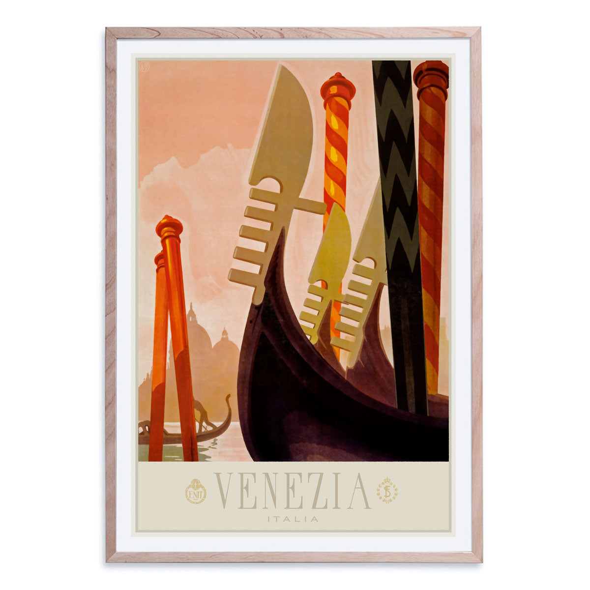 Venice Italy retro vintage print poster in oak frame from Places We Luv