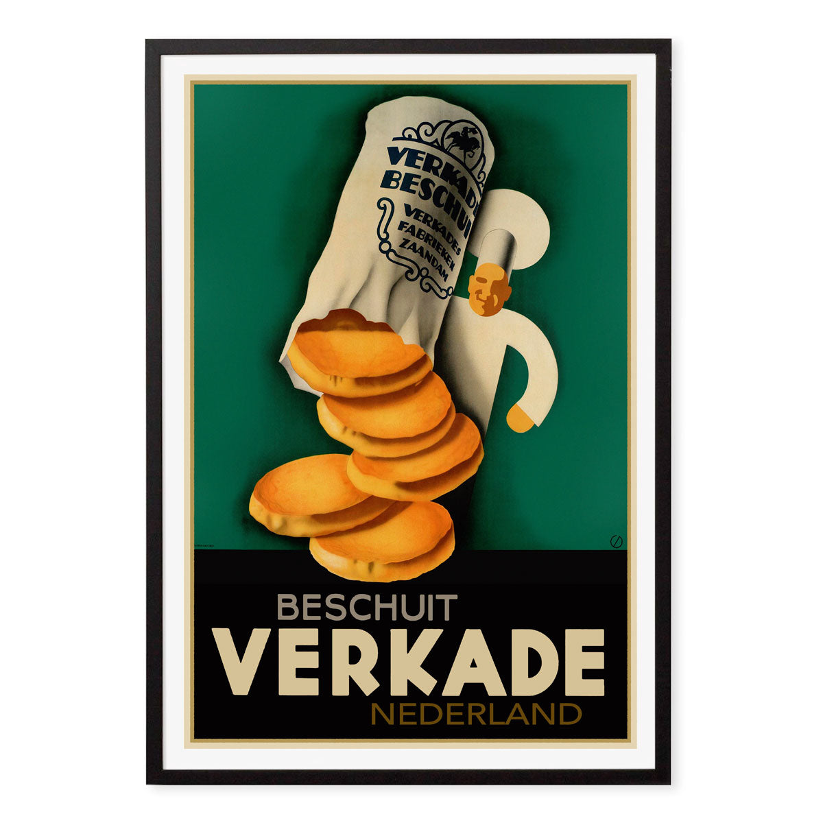 Dutch vintage retro advertising poster in black frame The Netherlands | Places We Luv
