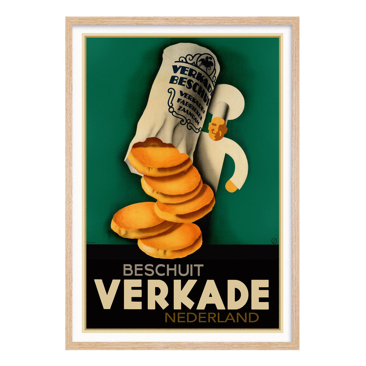 Dutch vintage retro advertising poster in oak frame The Netherlands | Places We Luv