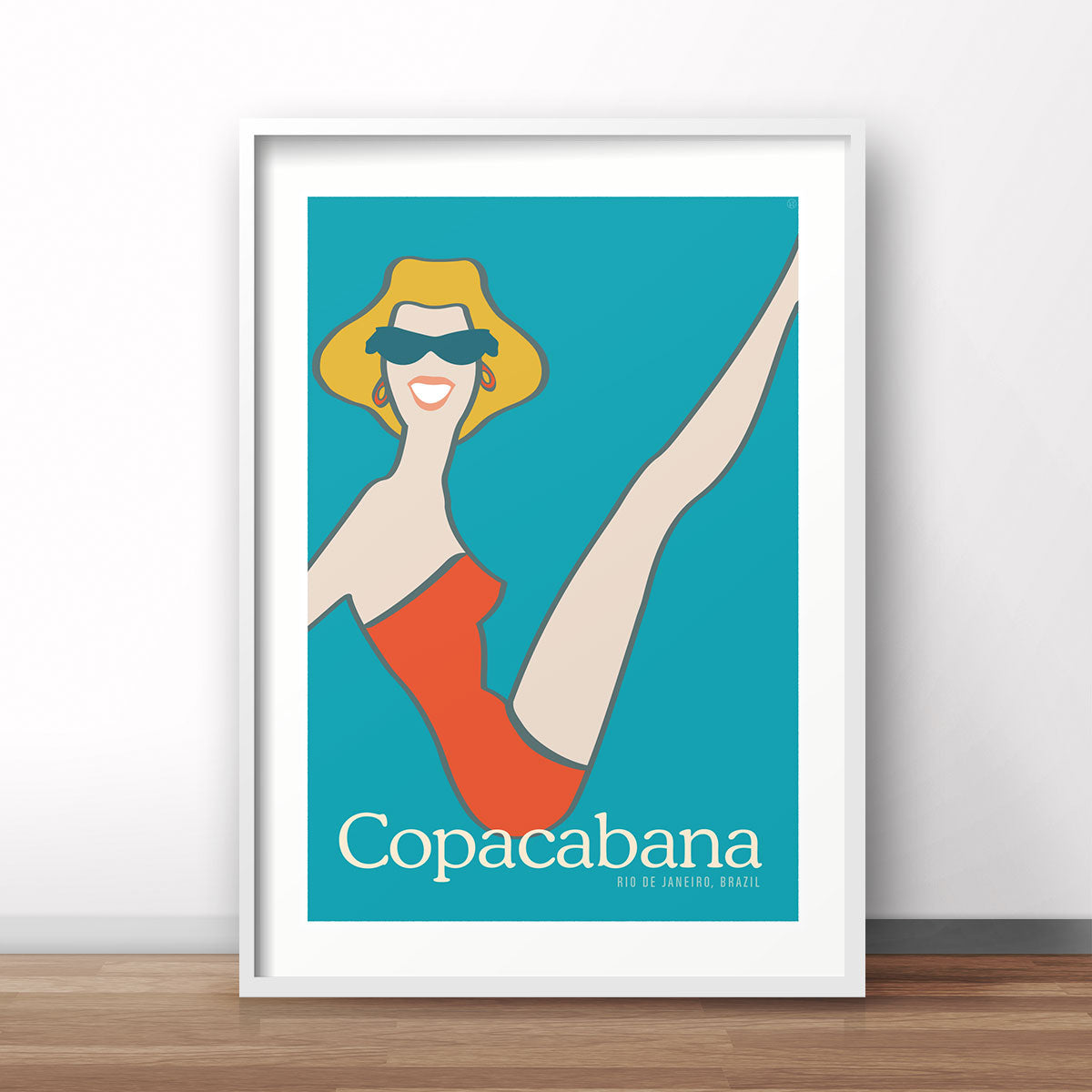 Copacabana Beach retro vintage poster from Places We Luv