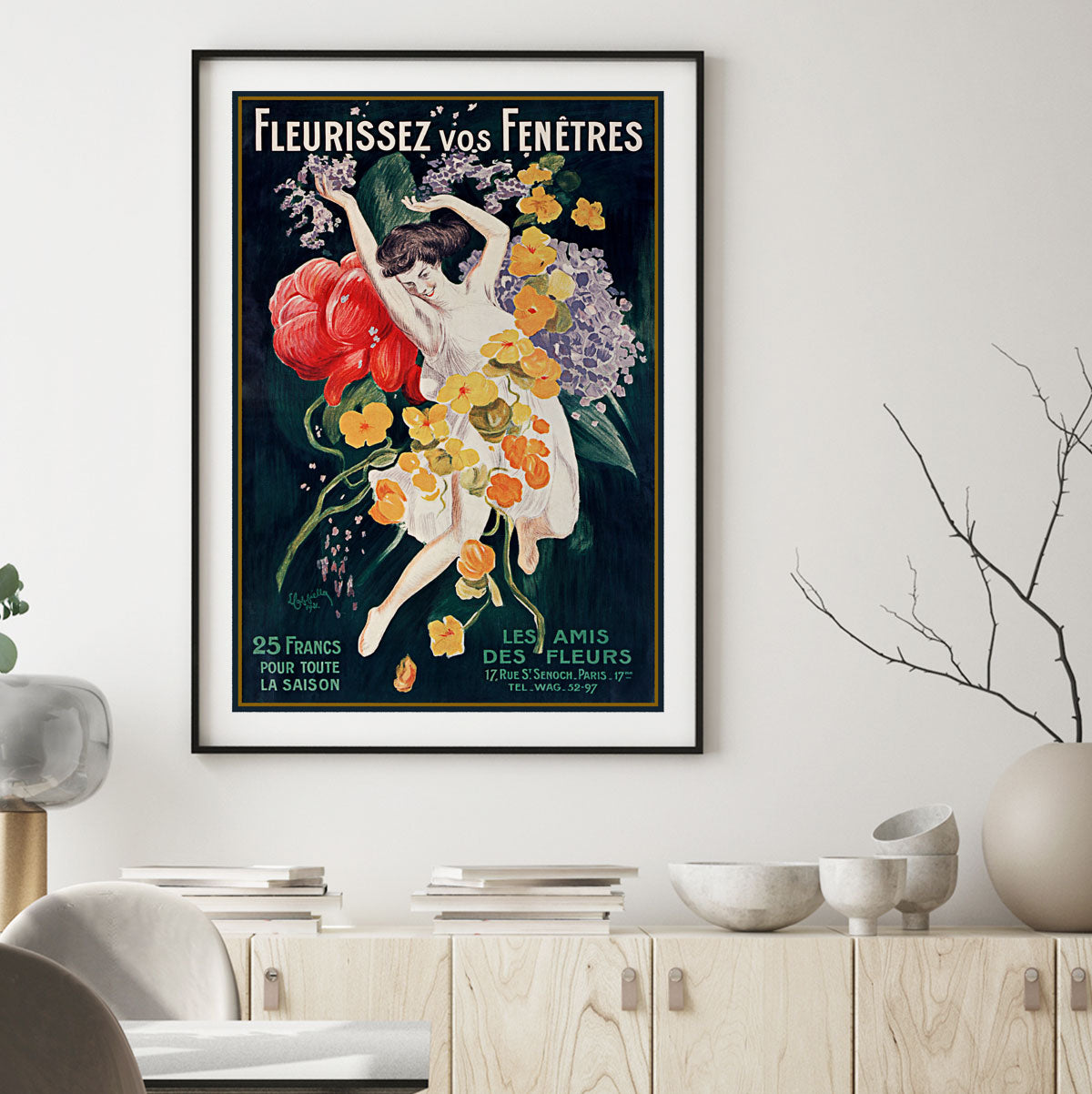 French florist retro vintage advertising poster print from Places We Luv
