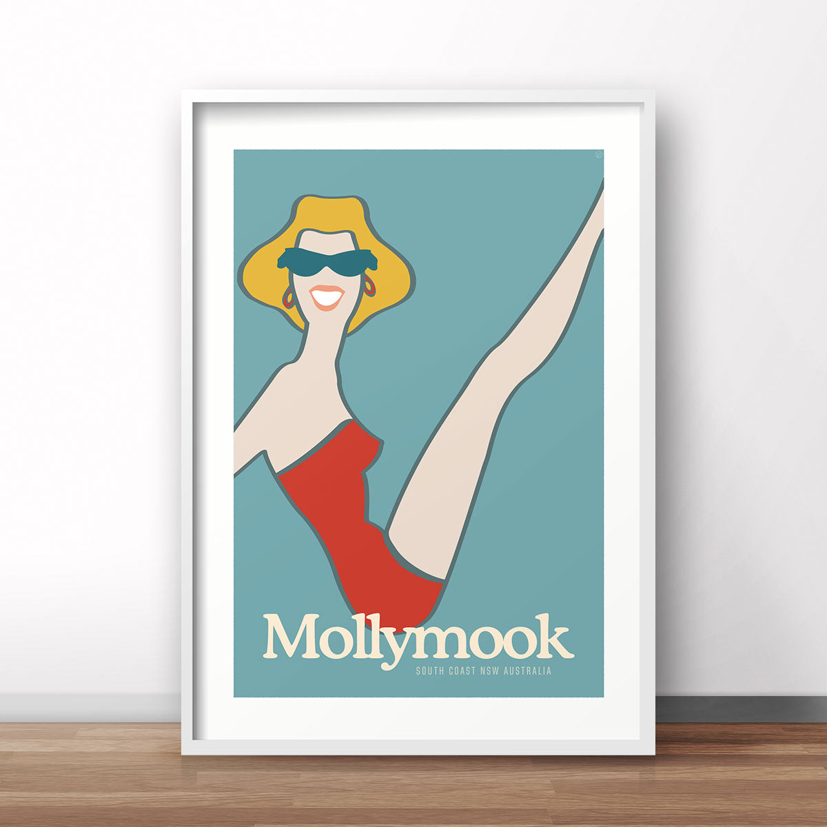 Mollymook beach gal retro vintage poster print from Places We Luv