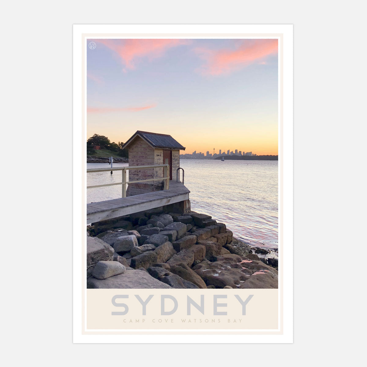 Camp Cove vintage travel style print by places we luv