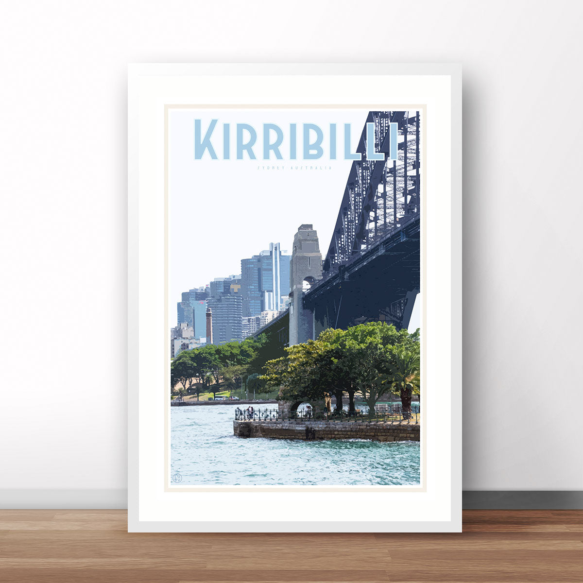 Kirribilli vintage travel style print by places we luv