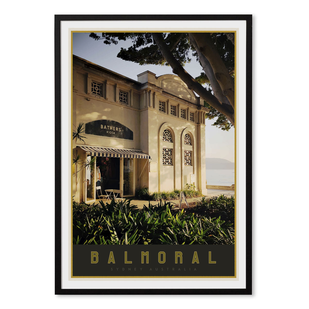 Balmoral print black framed - vintage travel style by places we luv