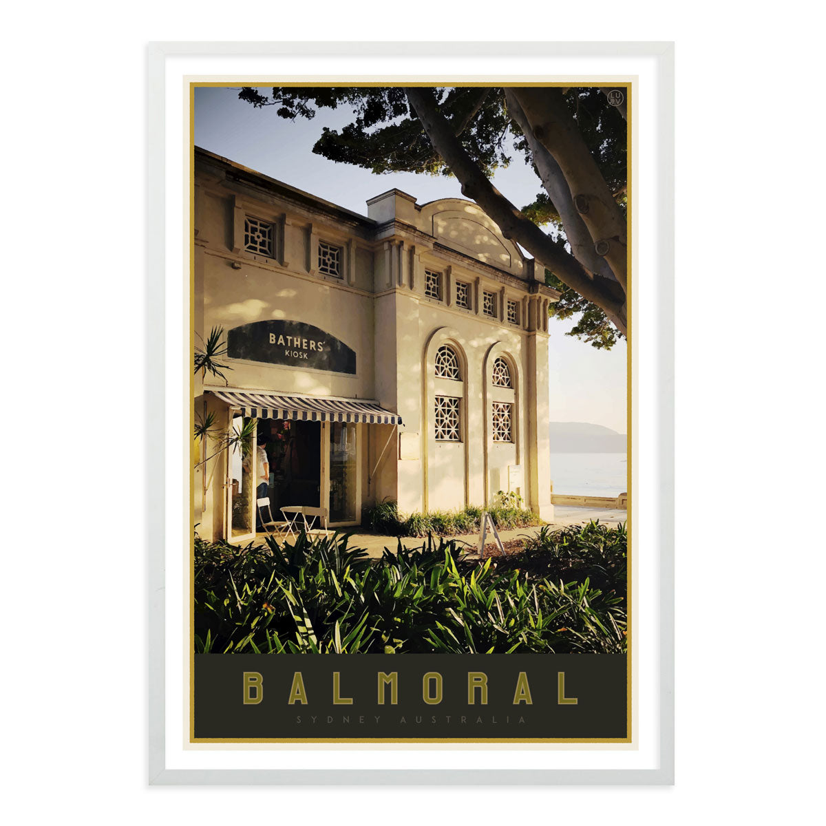 Balmoral white framed print - vintage travel style by places we luv