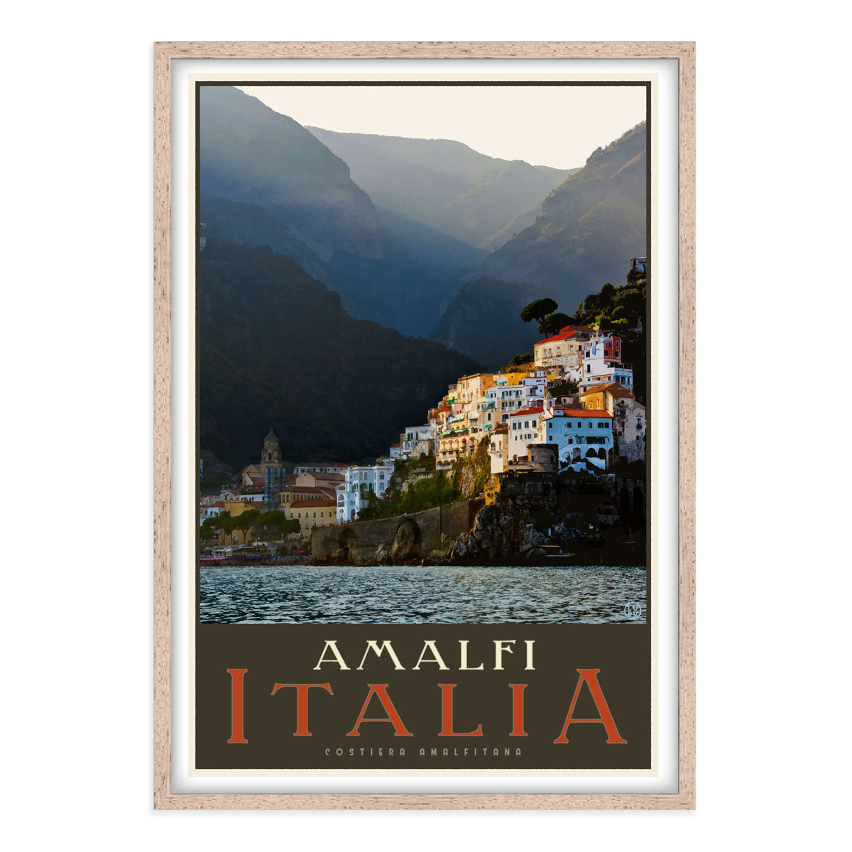 Amalfi Italy vintage style travel print by Places We Luv