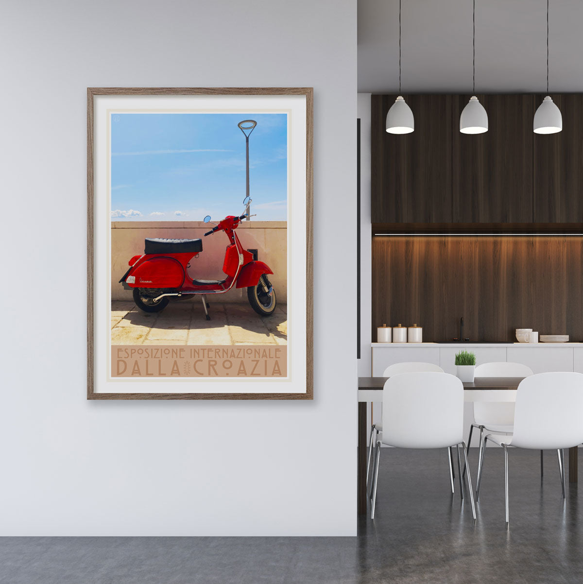 Vespa Croatia vintage travel framed poster by Places We Luv