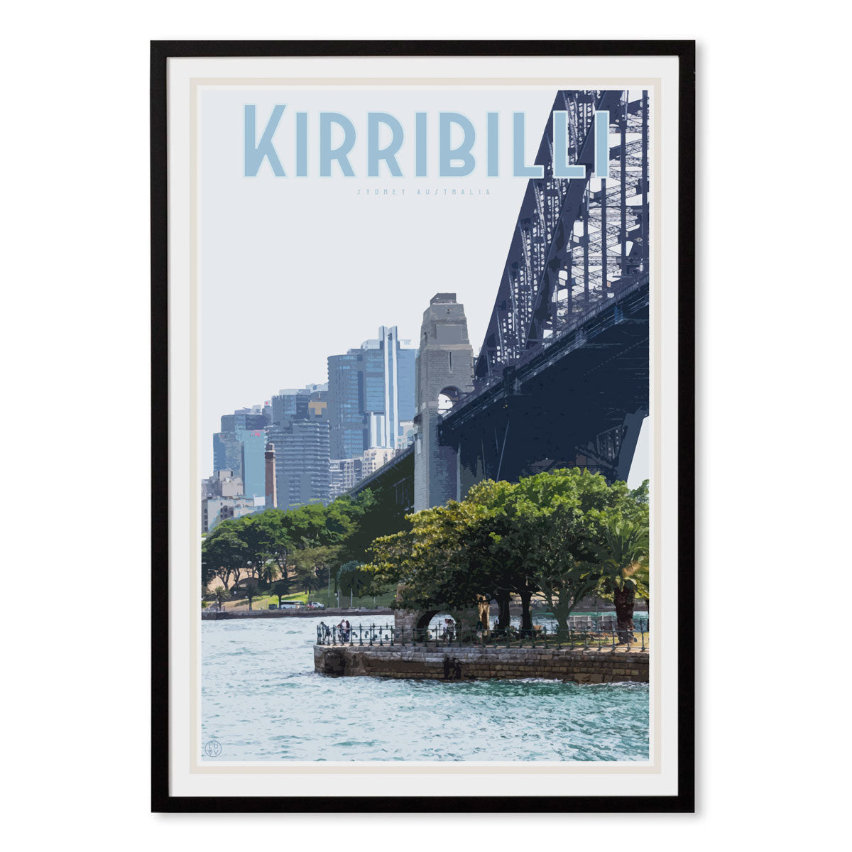 Kirribilli vintage travel style print by places we luv