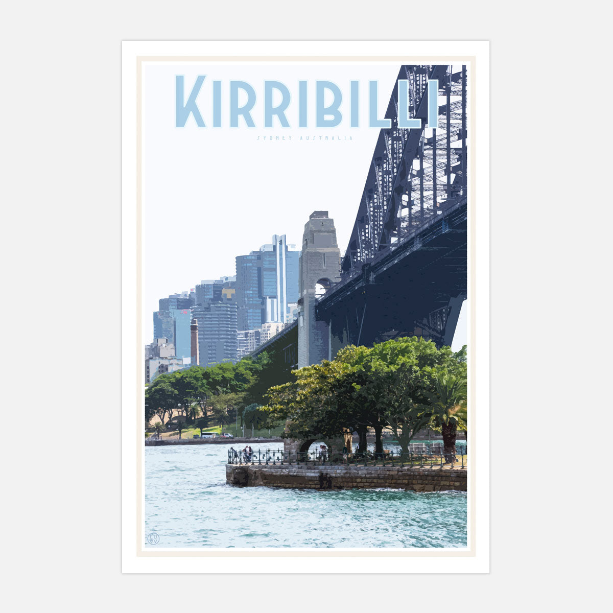 Kirribilli vintage travel style print by places we luv