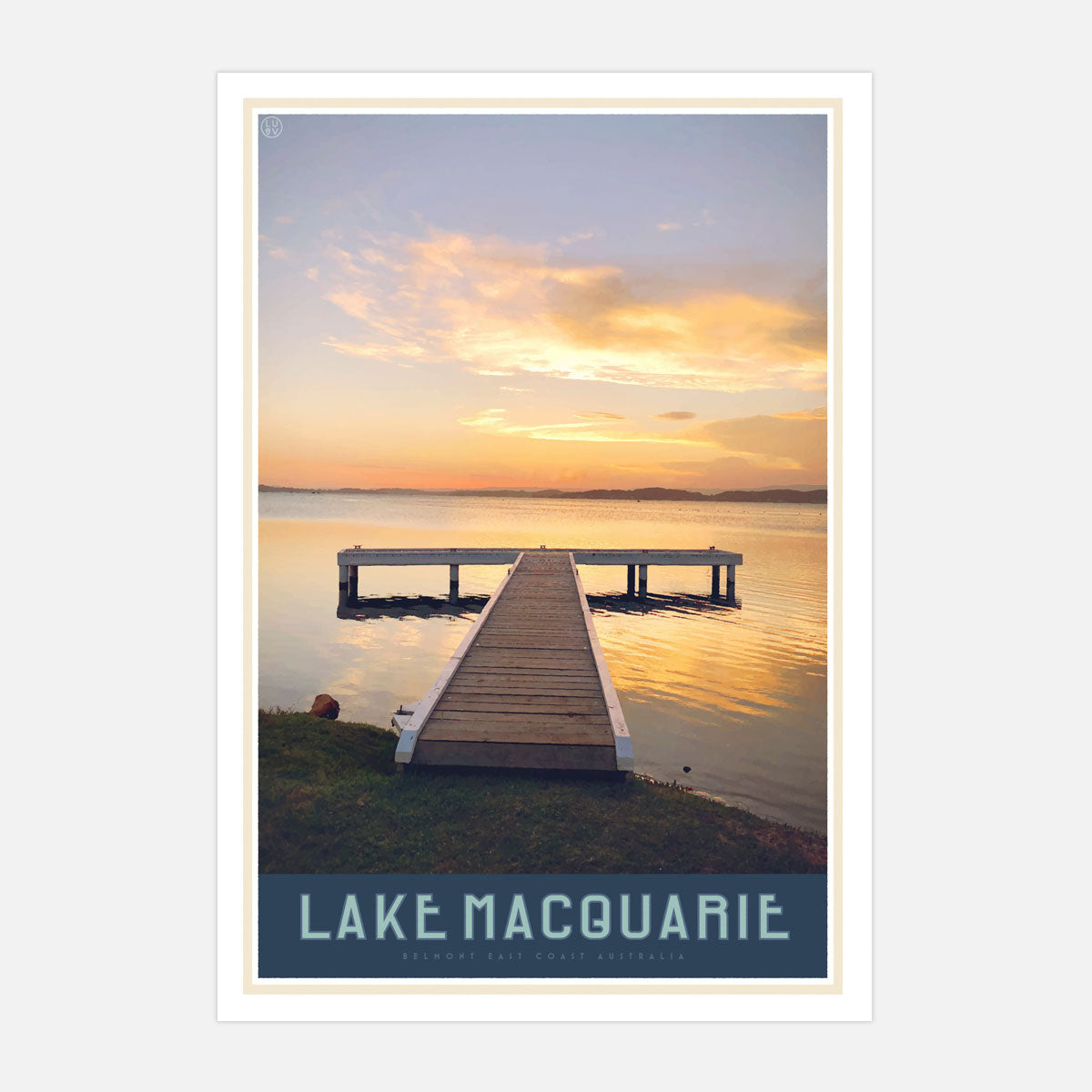Lake Macquarie vintage travel style print by places we luv