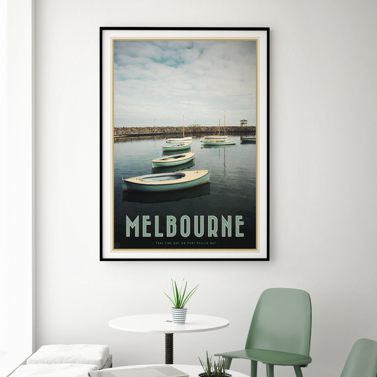 Melbourne St Kilda travel vintage style poster by places we luv
