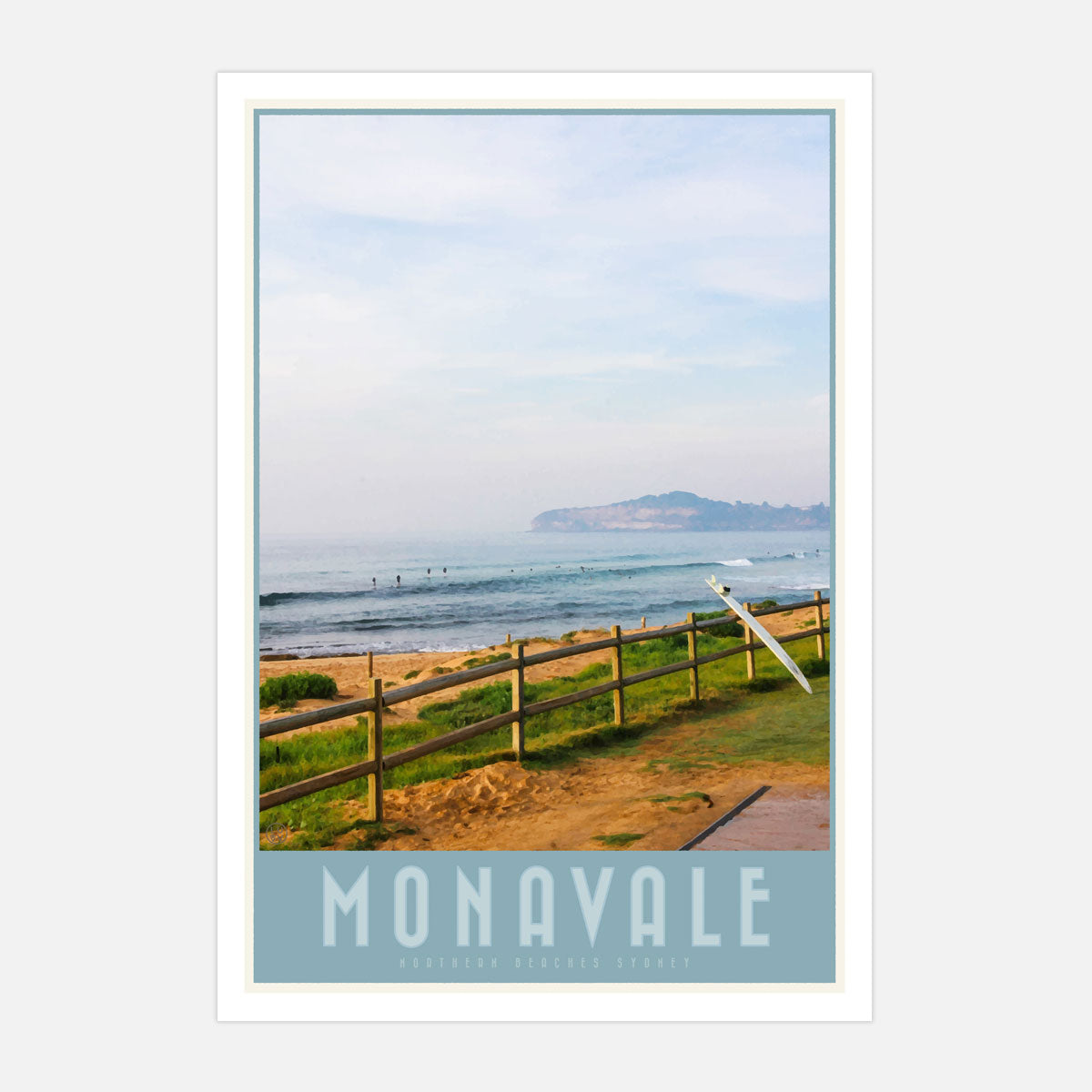 Mona Vale vintage travel style print by places we luv