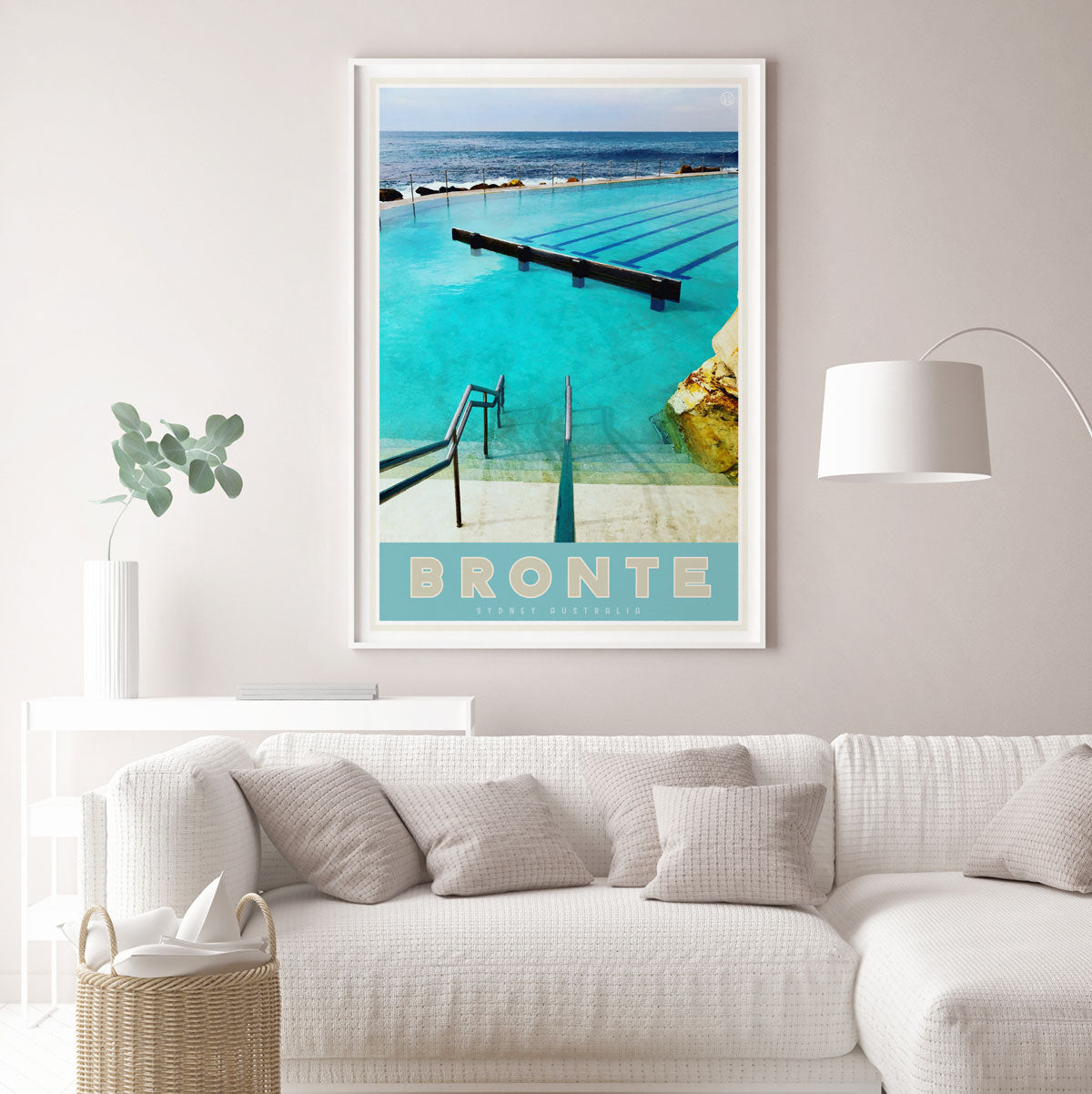 Bronte pool vintage travel style print by places we luv