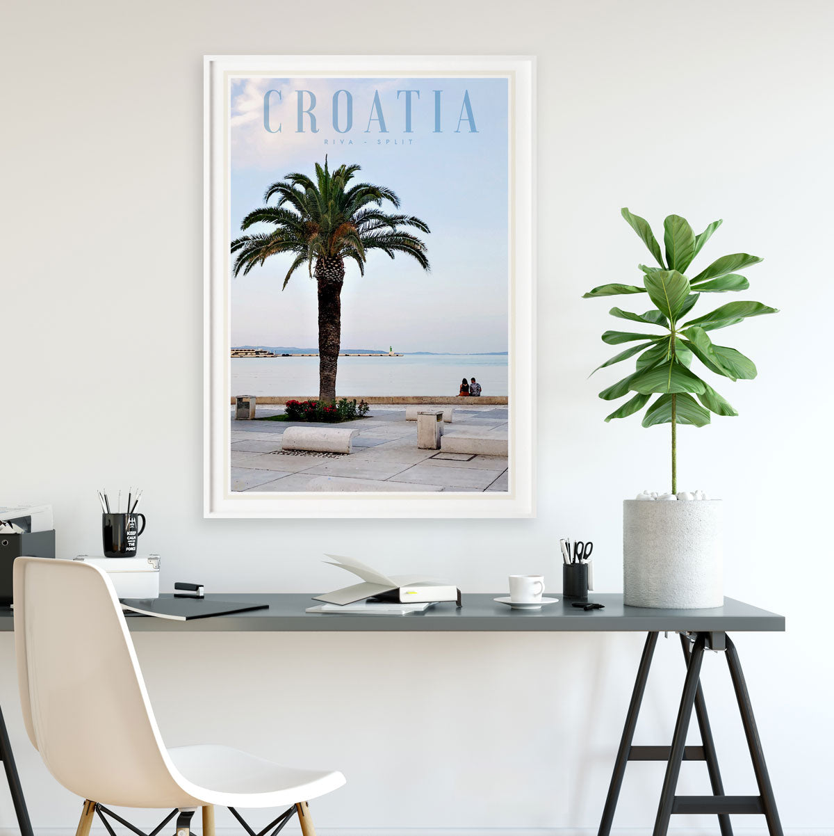 Split Croatia vintage travel style framed print by places we luv