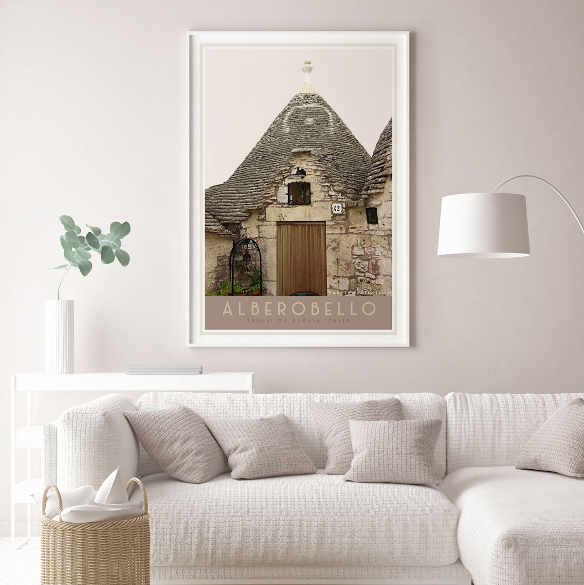 Framed travel print of Alberobello Italy. Original wall art from Places We Luv