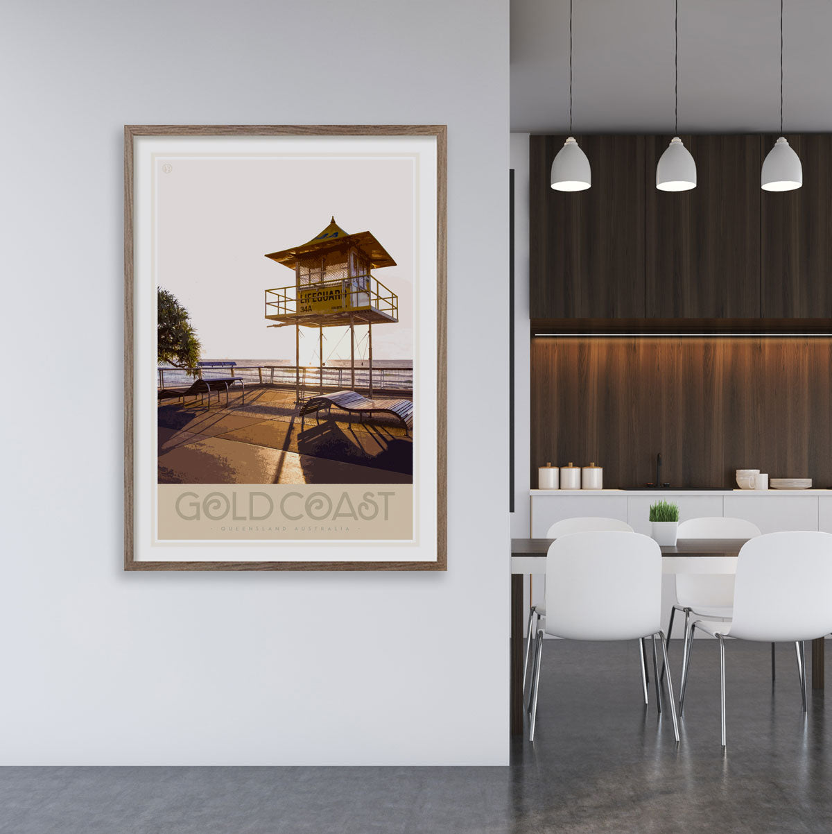 Gold Coast vintage travel poster by places we luv