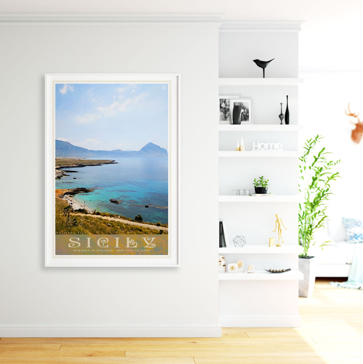 Sicily vintage travel framed print by Places We Luv