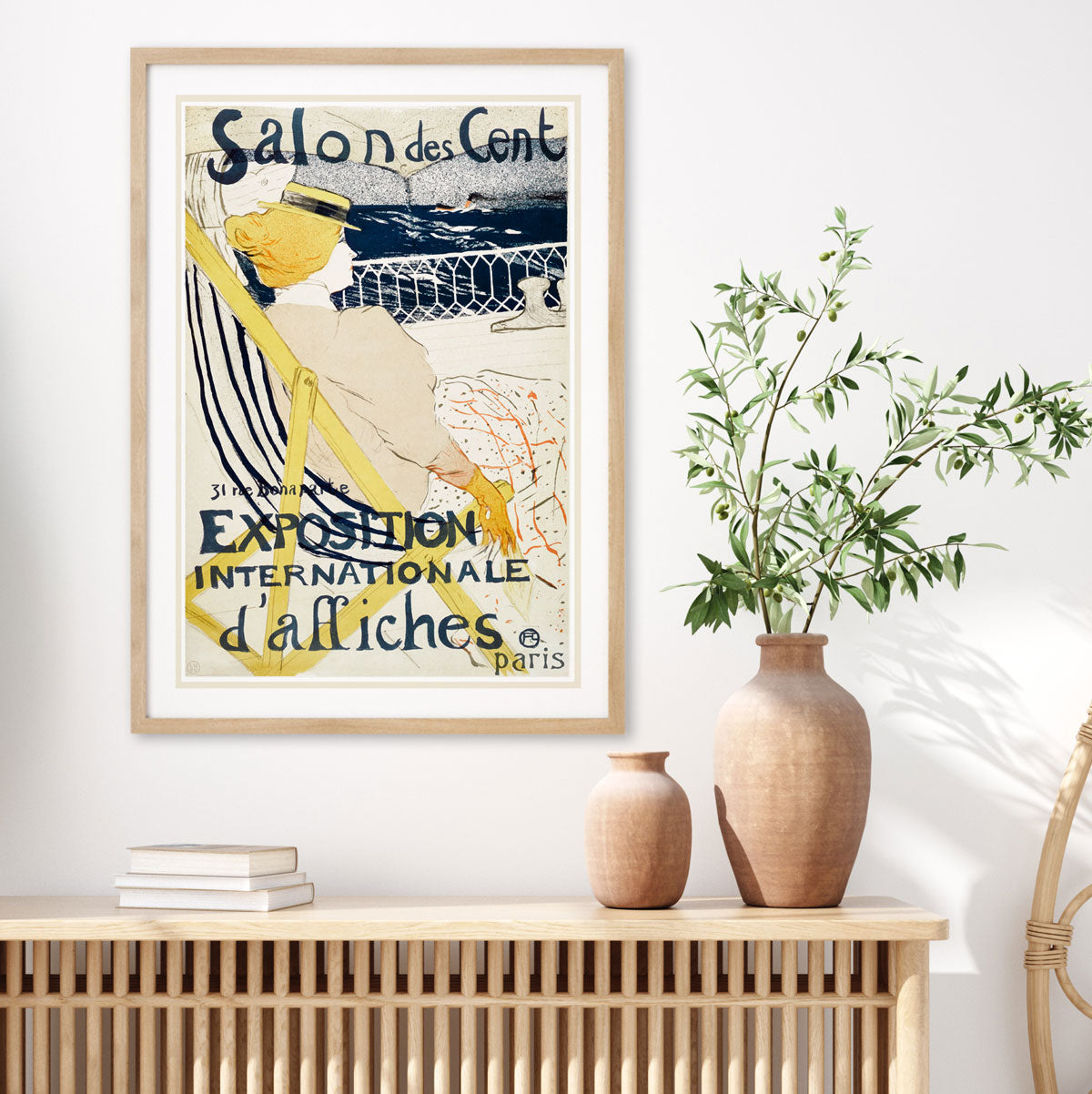 Salon des Cent Paris vintage retro advertisment in oak frame from Places We Luv