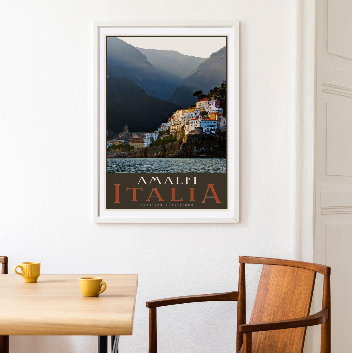 Amalfi Italy retro vintage travel style framed poster by Places We Luv
