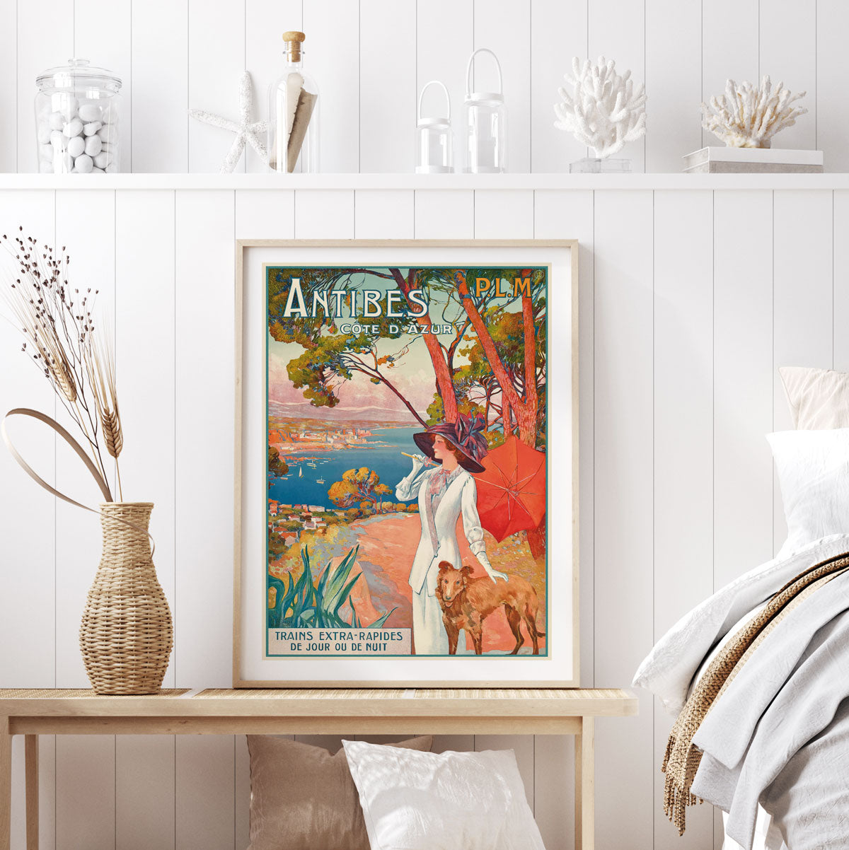 Antibes côte d'Azur retro travel poster - Places We Luv