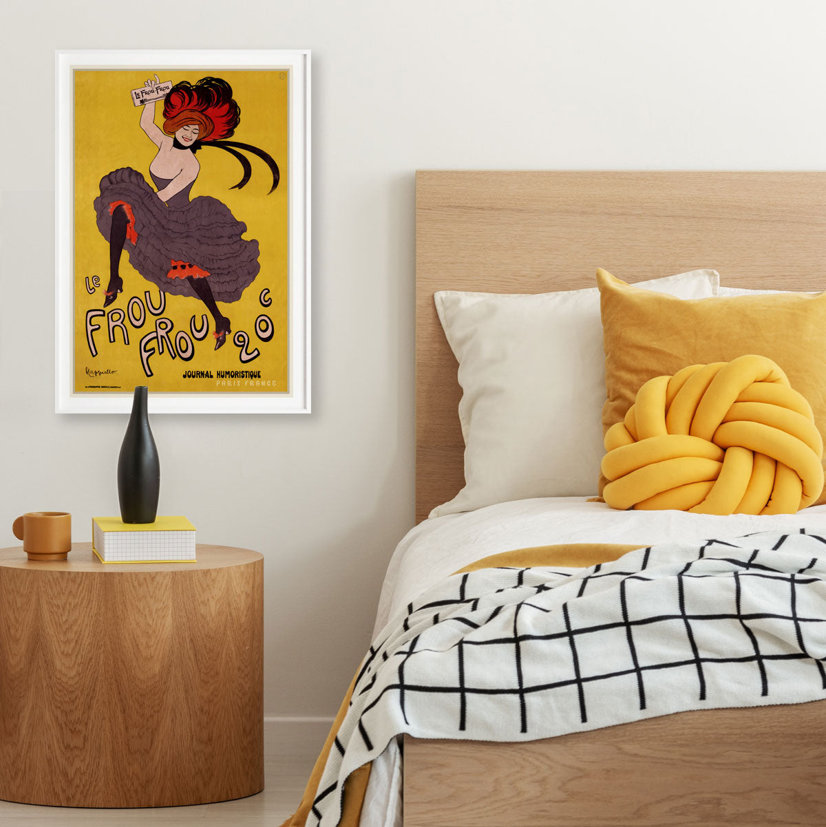 Frou Frou Journal Paris retro vintage poster in white frame from Places We Luv