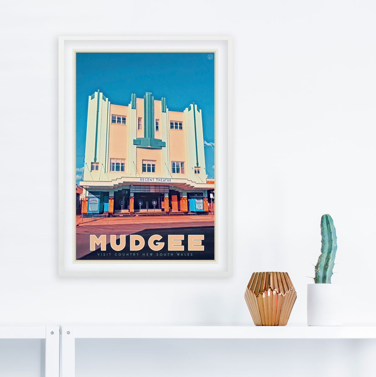 Mudgee vintage travel framed poster central west by places we luv