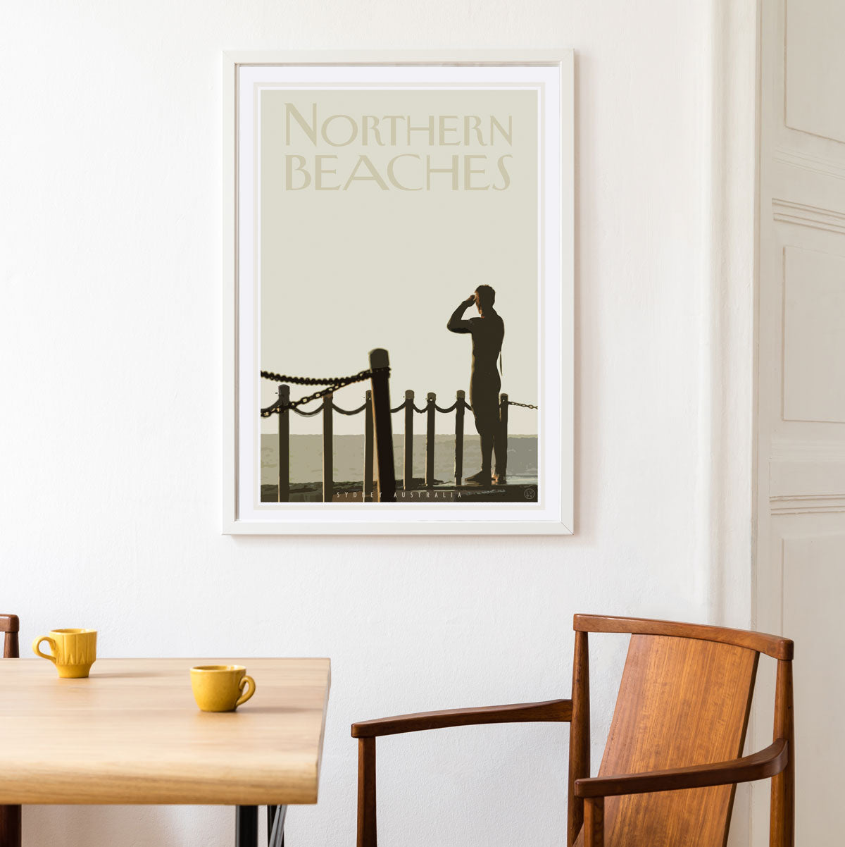 Northern Beaches Sydney vintage style travel print by placesweluv