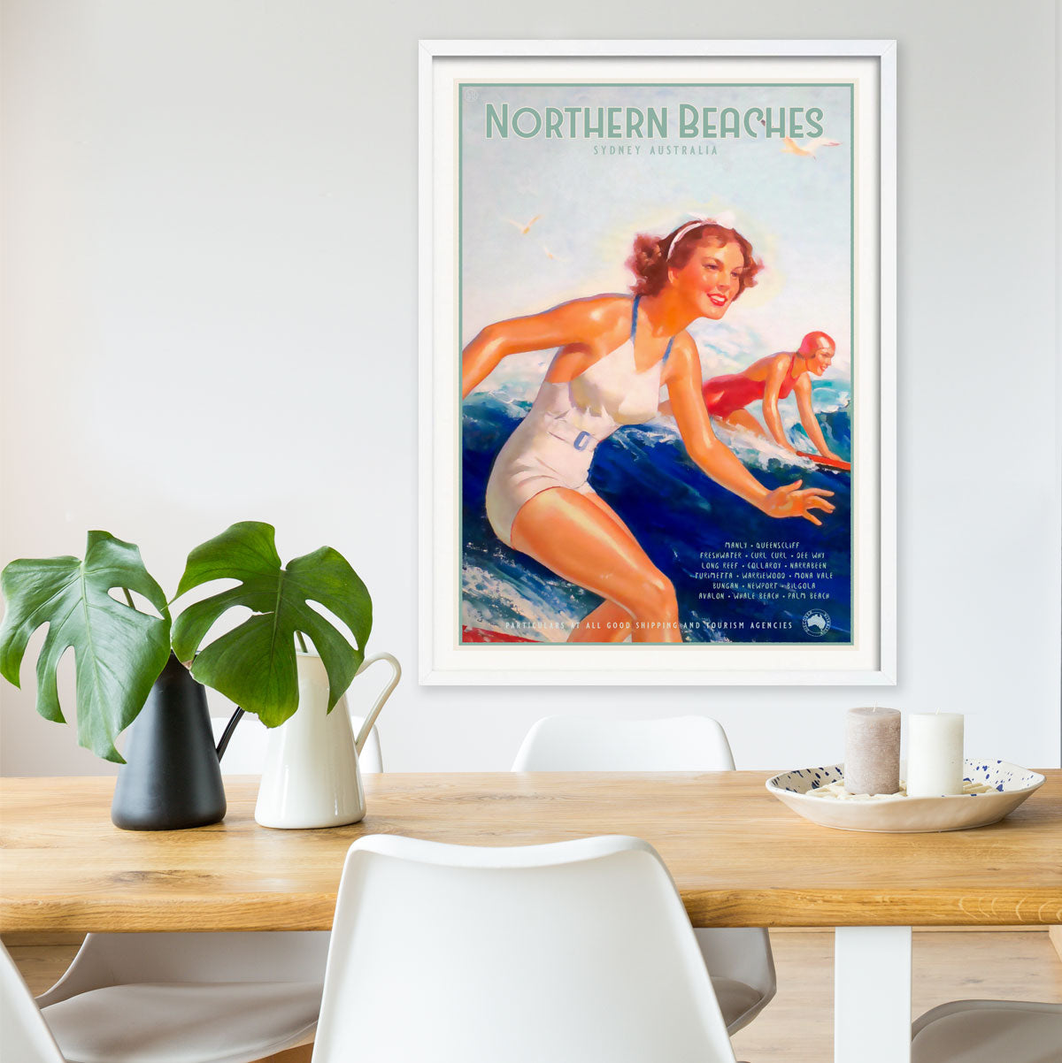 Northern Beaches Sydney retro vintage poster from Places We Luv