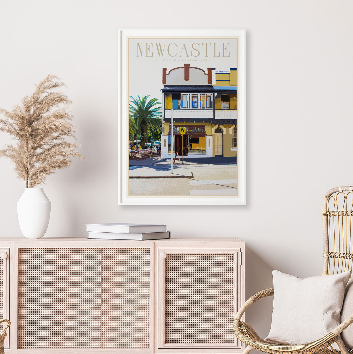 Newcastle vintage travel style print by places we luv