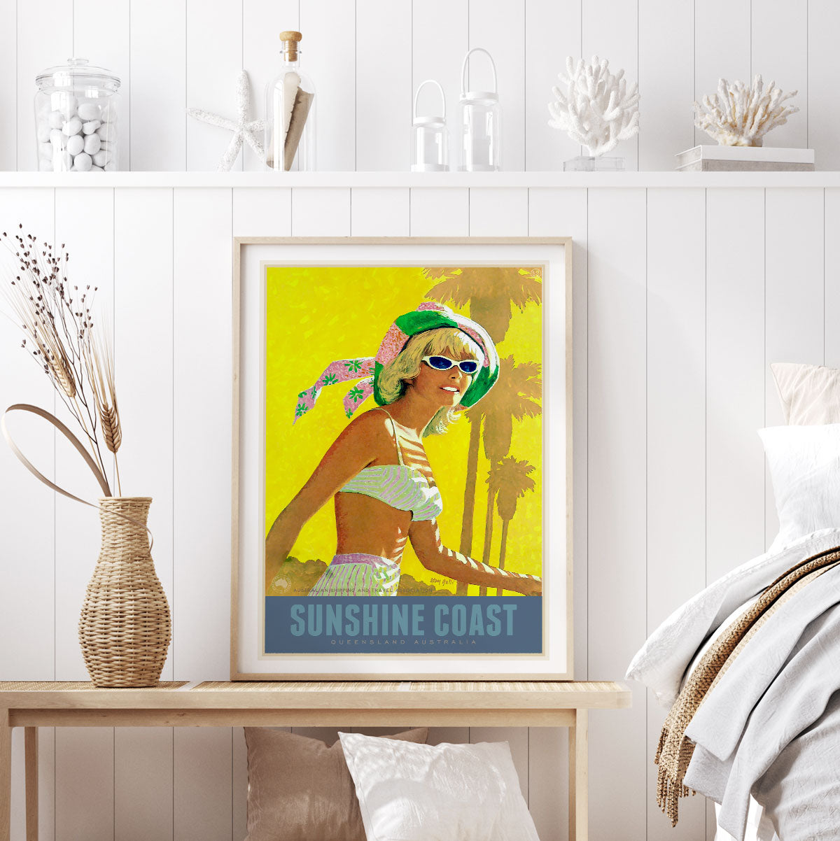 Sunshine Coast QLD vintage retro poster from Places We Luv