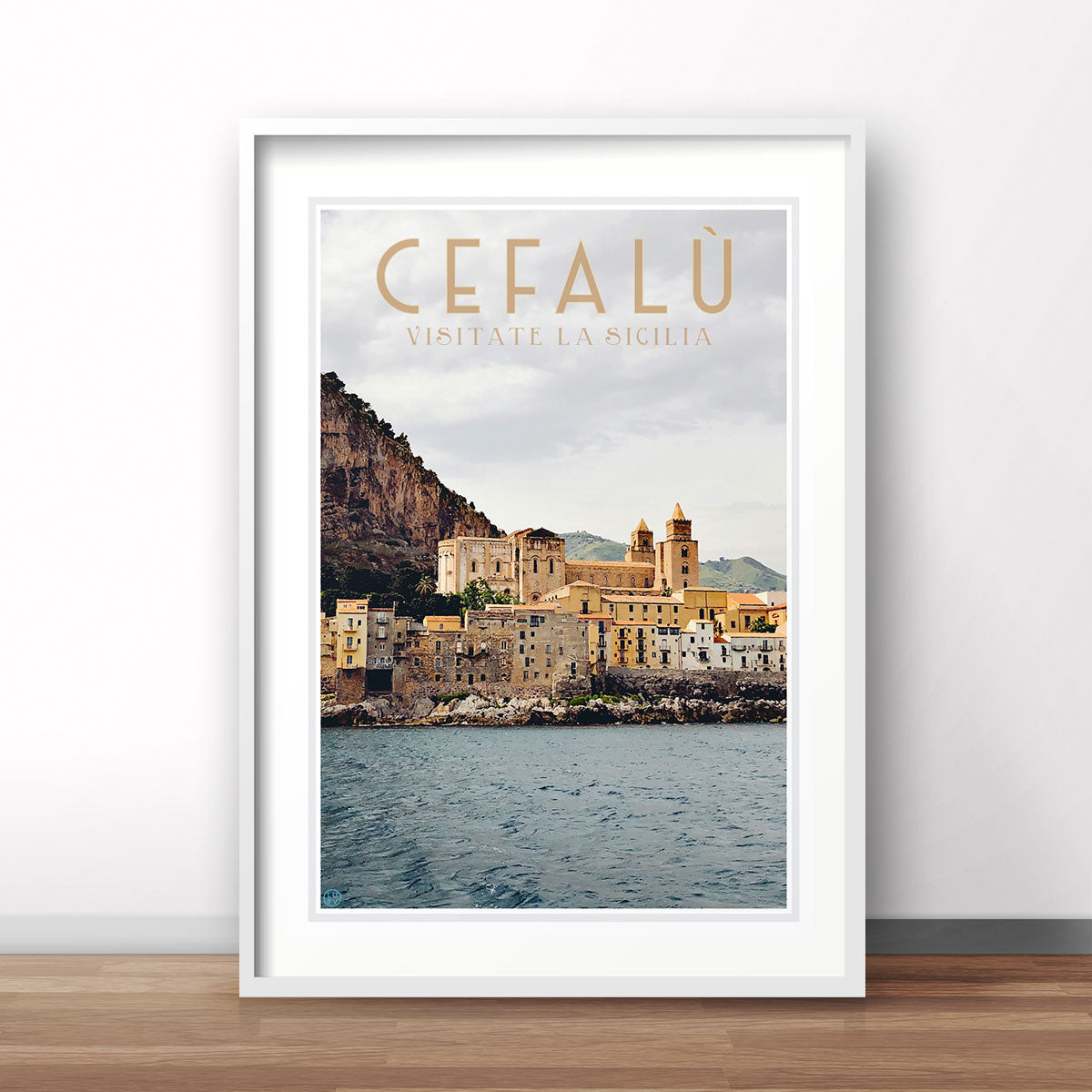 Cefalu Sicily, vintage travel style print by places we luv