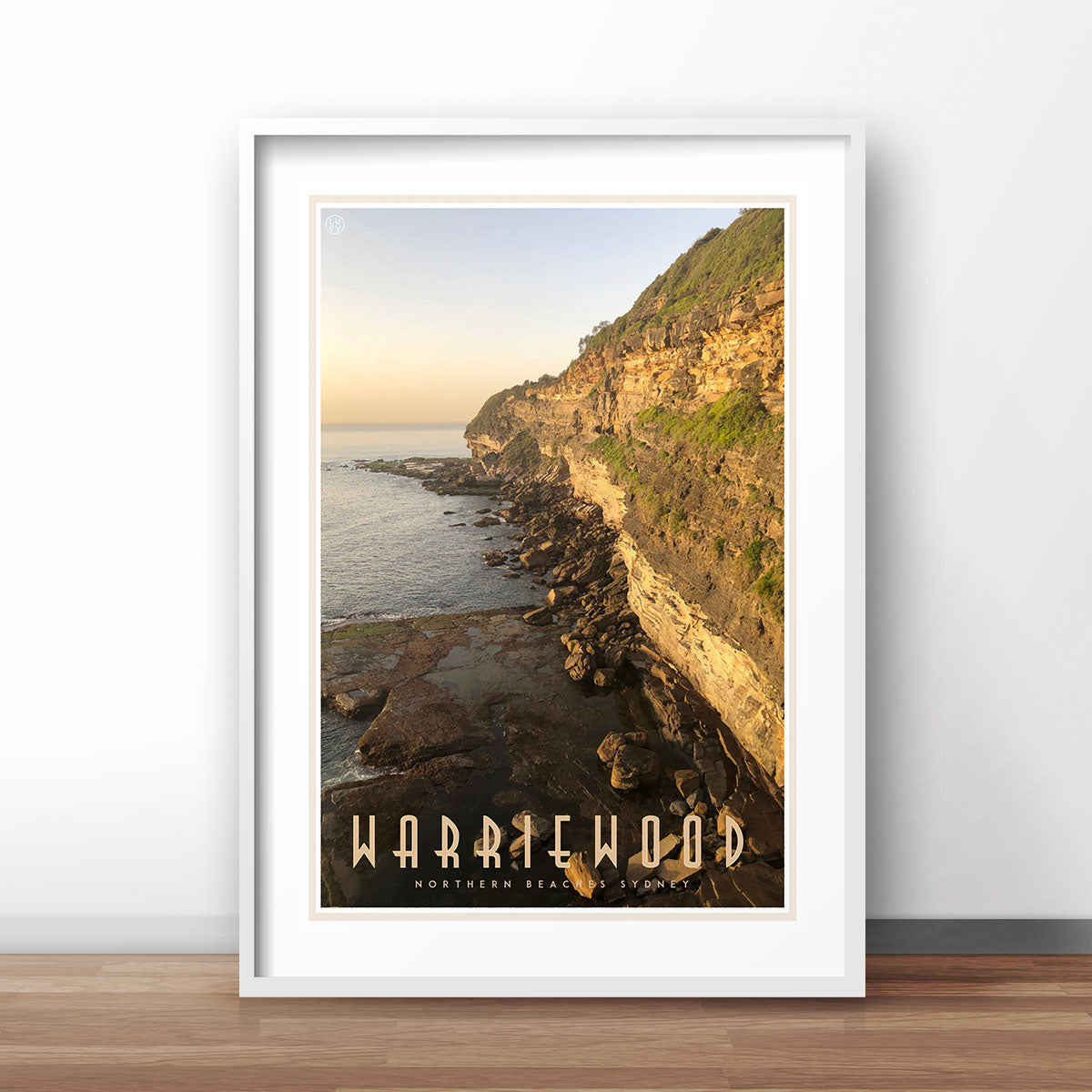Warriewood Beach vintage travel style print by Places we luv