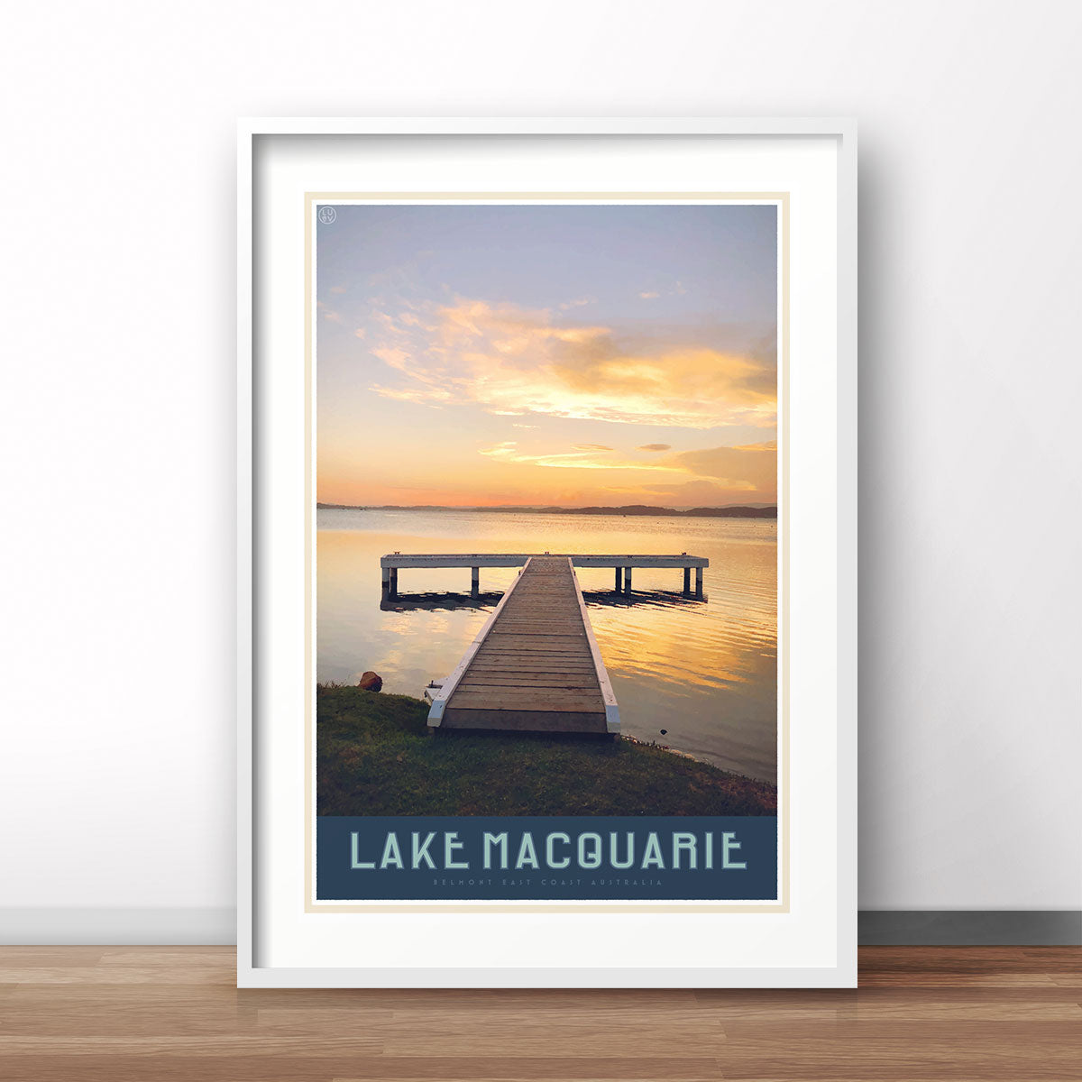 Lake Macquarie vintage travel style print by places we luv