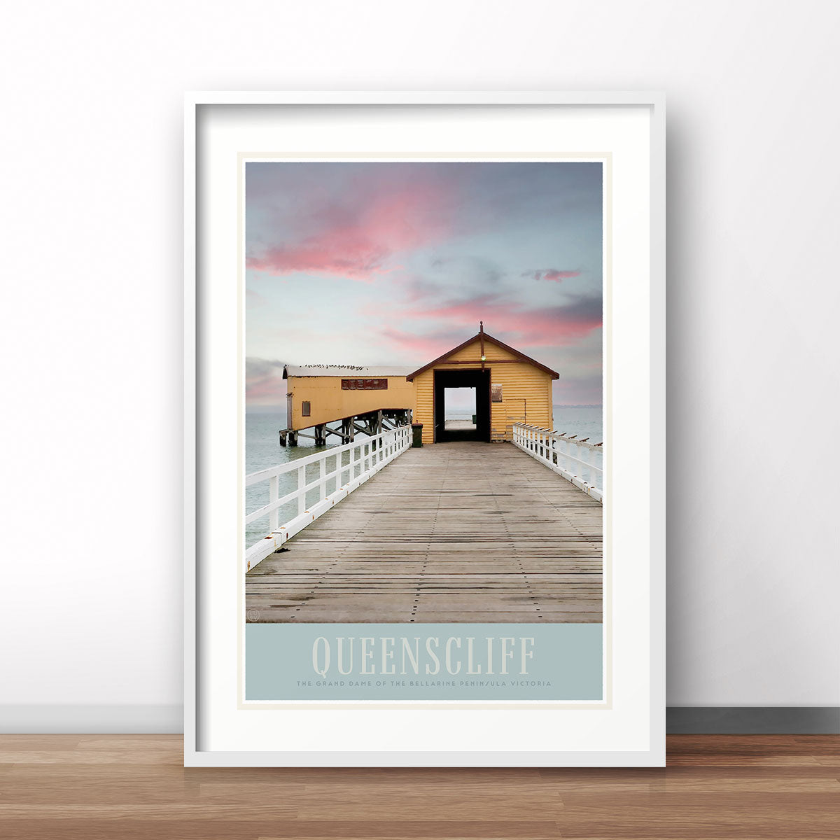 Queenscliff Victoria retro vintage travel poster print from Places We Luv