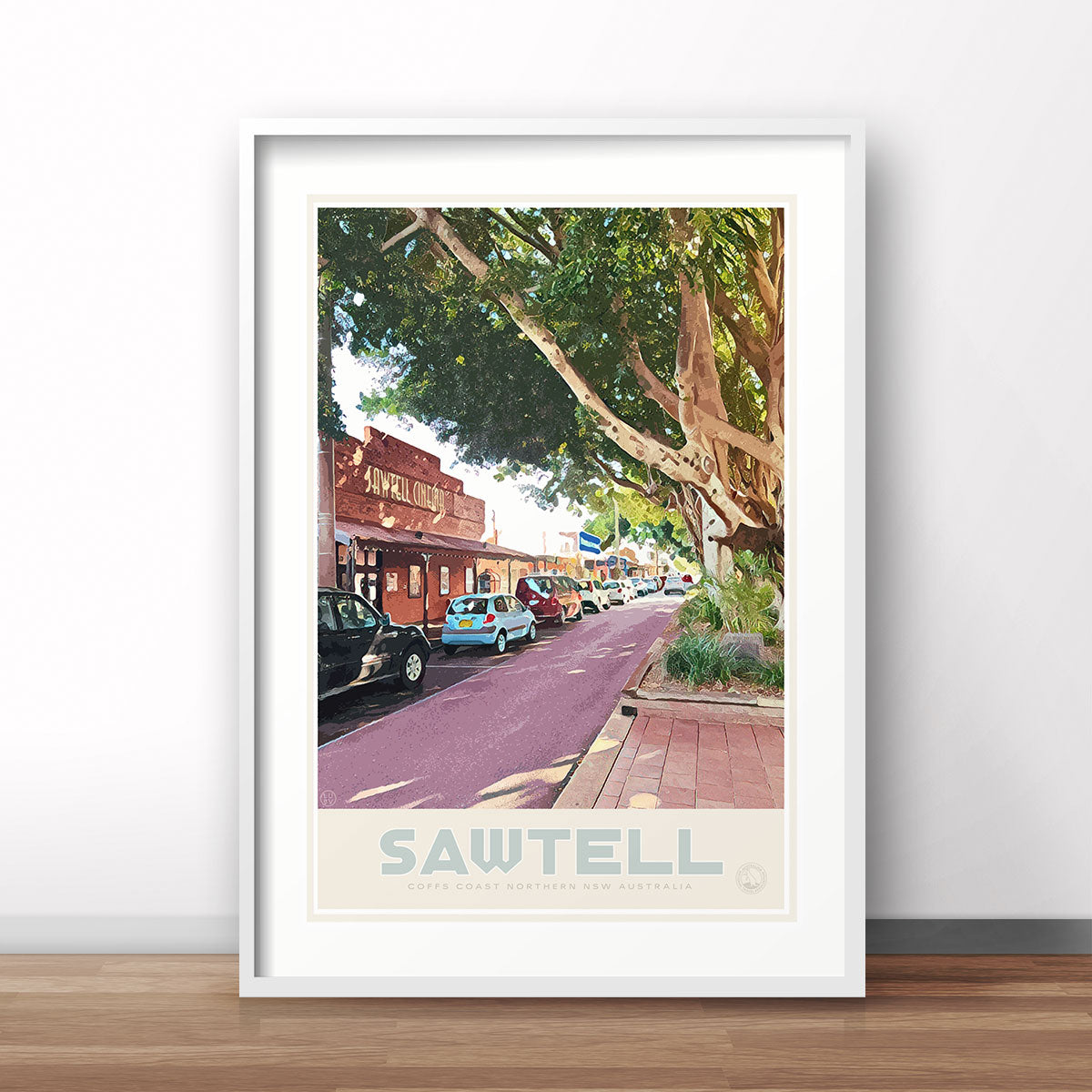 Sawtell retro vintage travel poster print from Places We Luv