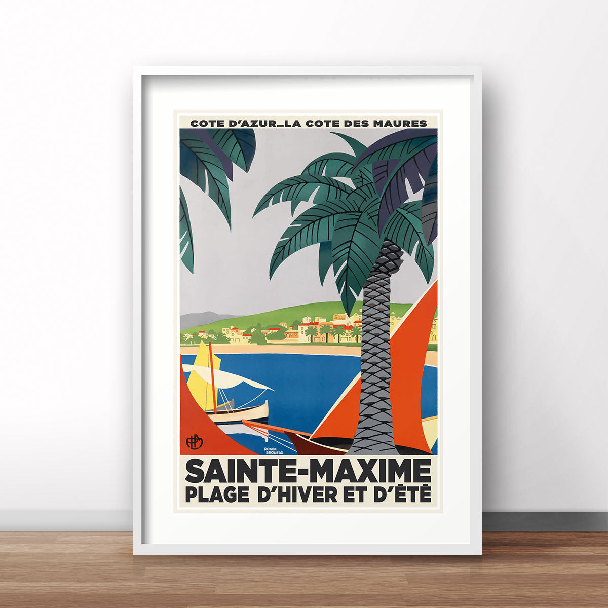Sainte Maxime retro vintage poster print from Places We Luv