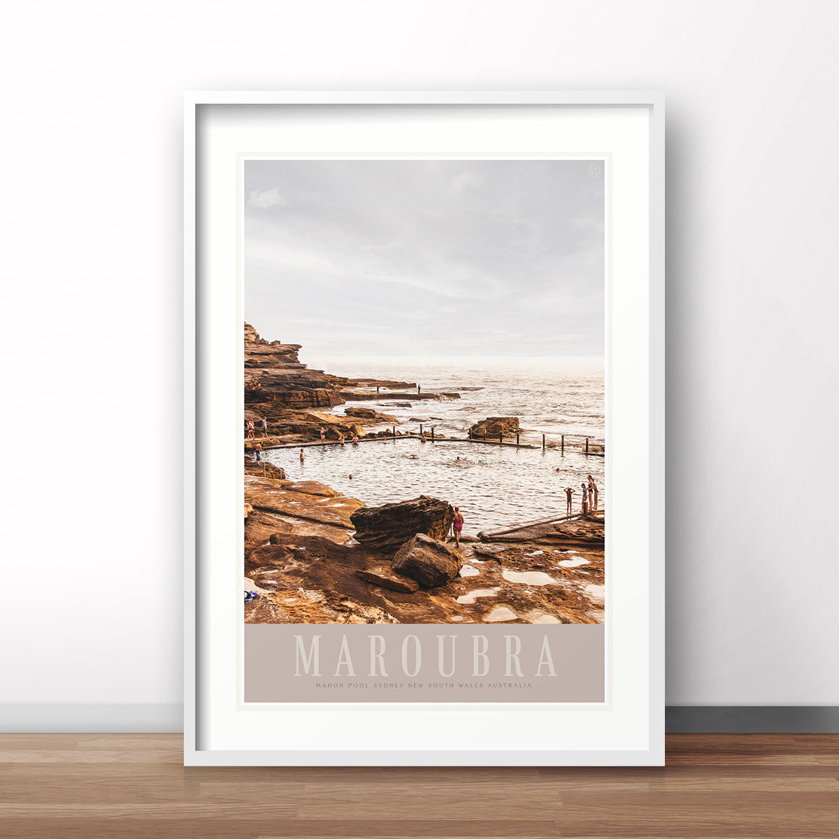Maroubra Mahon Pool vintage retro travel poster print by places we luv