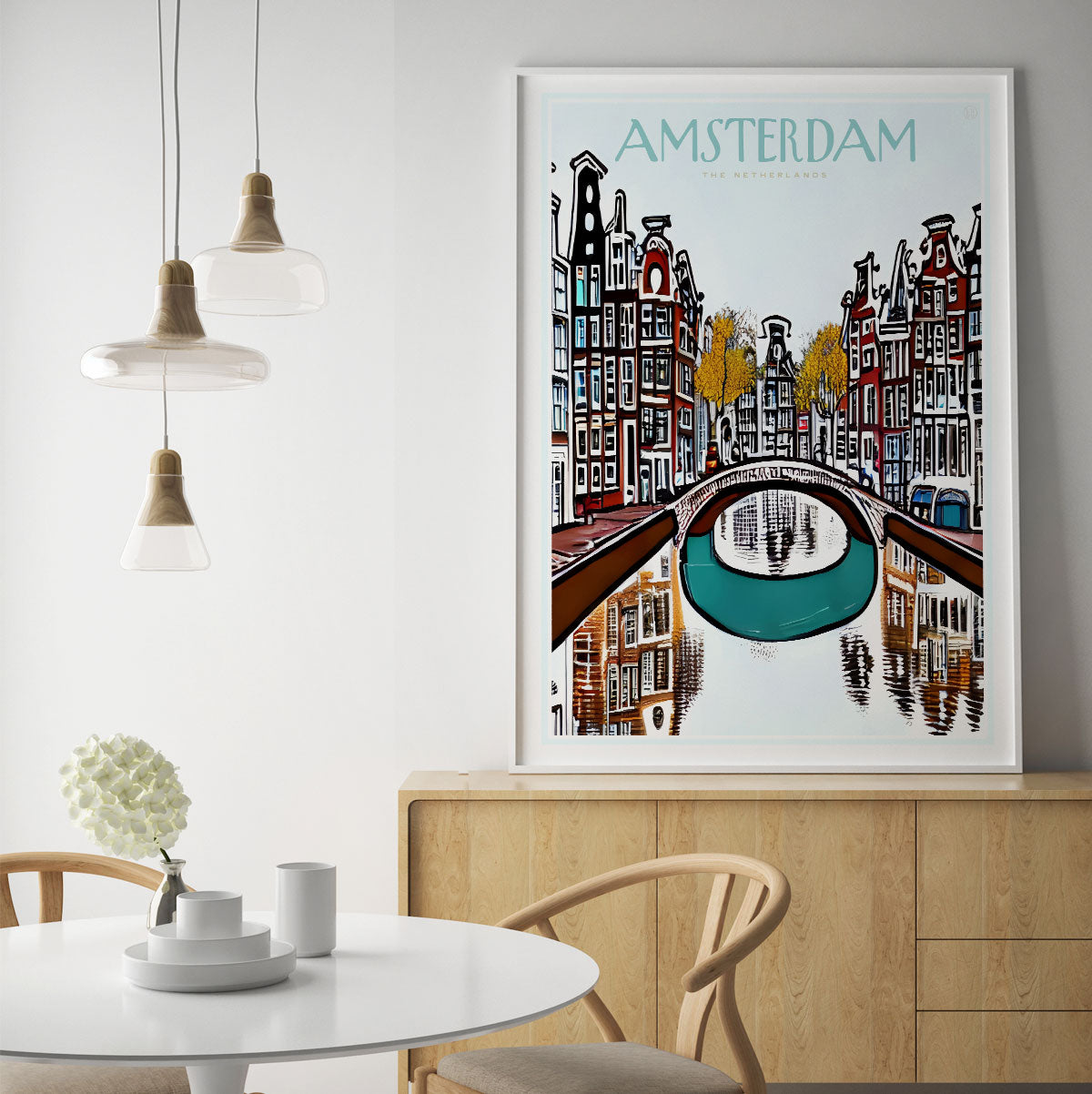 Amsterdam the Netherlands retro vintage poster print from Places We Luv