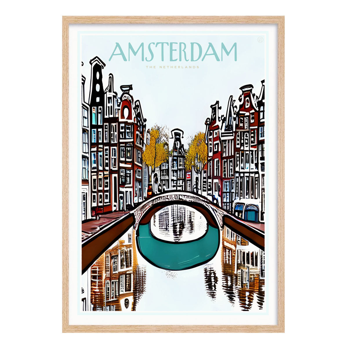 Amsterdam the Netherlands retro vintage framed poster from Places We Luv