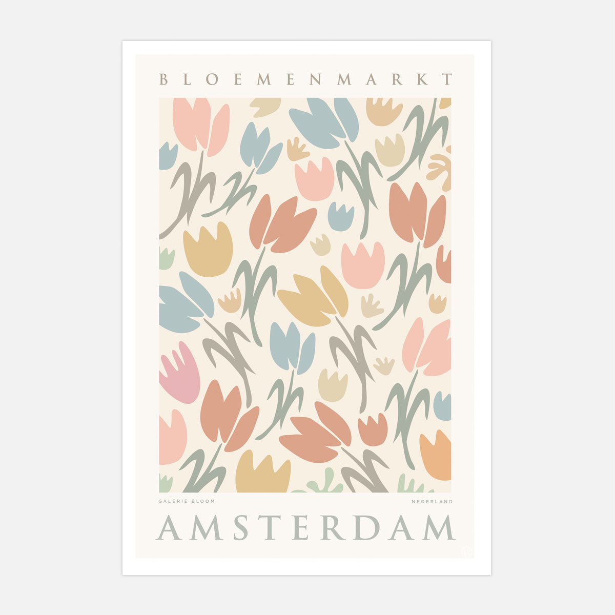 Flower Market Amsterdam retro vintage print from Places We Luv