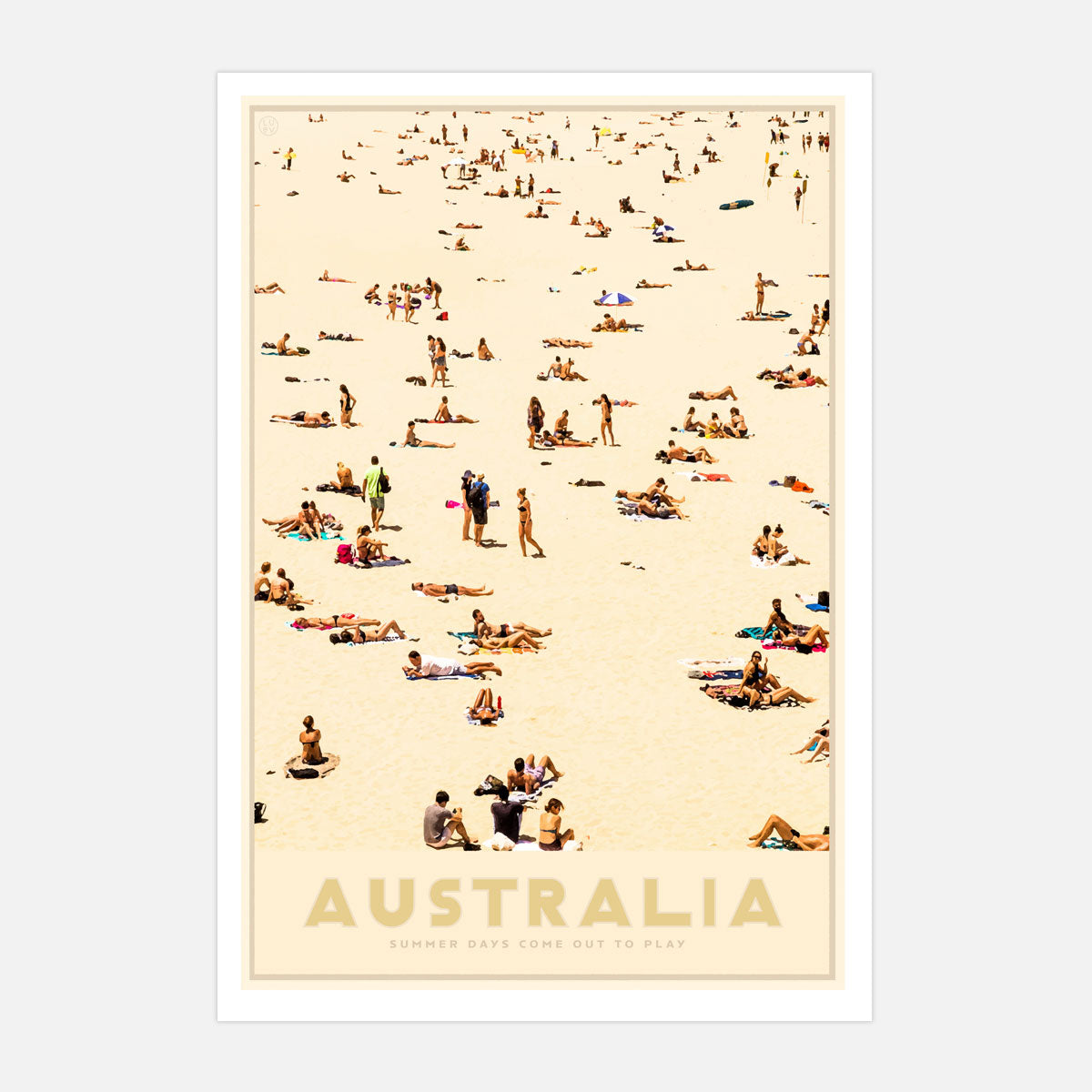 Australia Beach retro vintage poster from Places We Luv