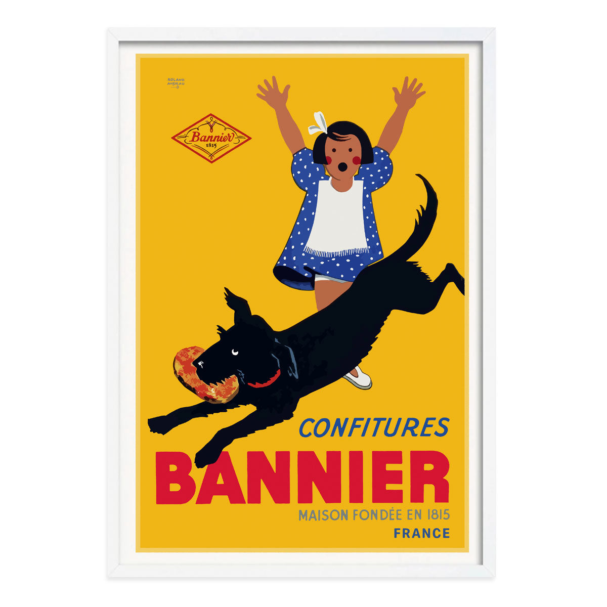 Bannier France retro vintage advertising white framed print from Places We Luv